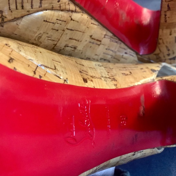 Like New Christian Louboutin One Time Collection Cork High Platform Heels - Picture 9 of 9